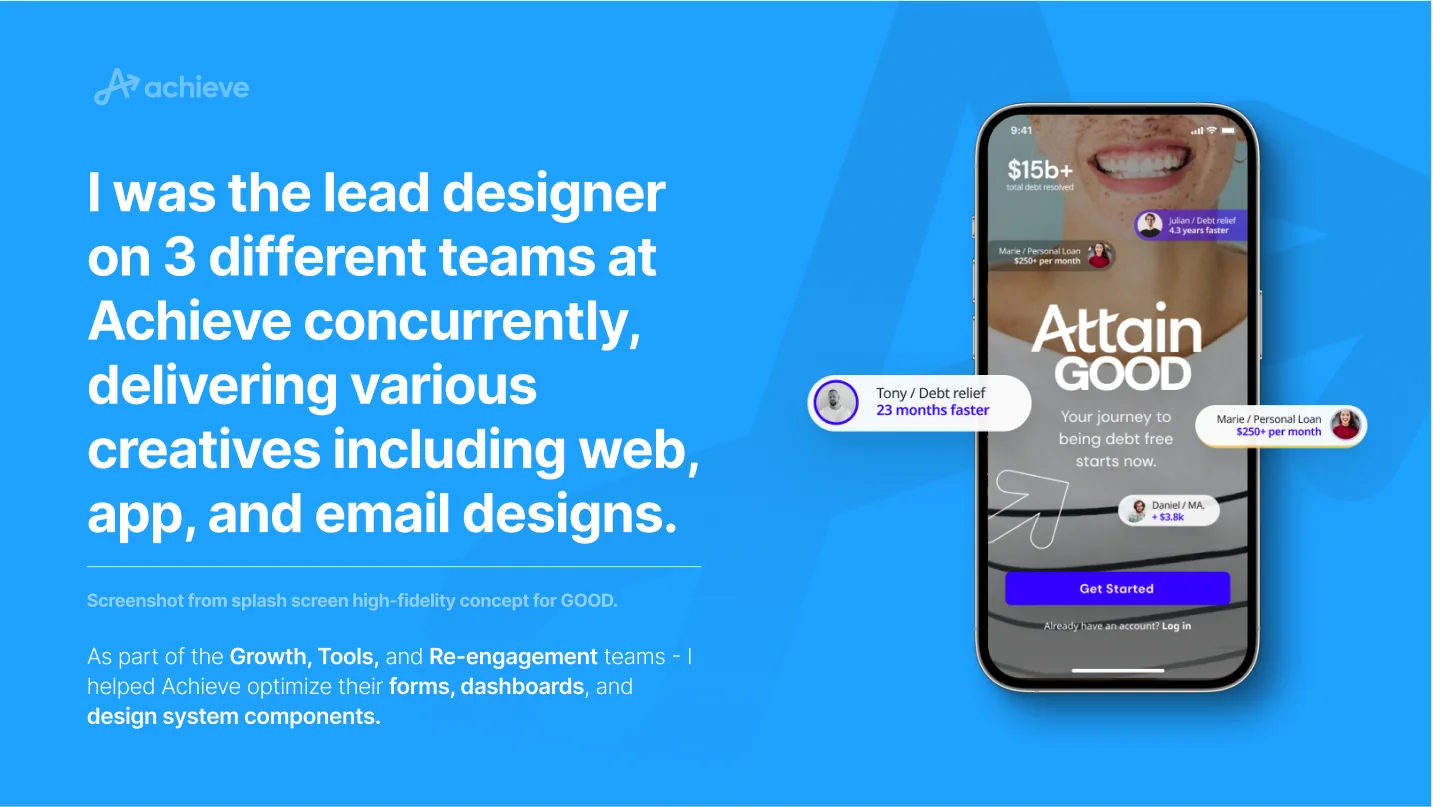 Lead designer on three concurrent teams, delivering web, app, and email