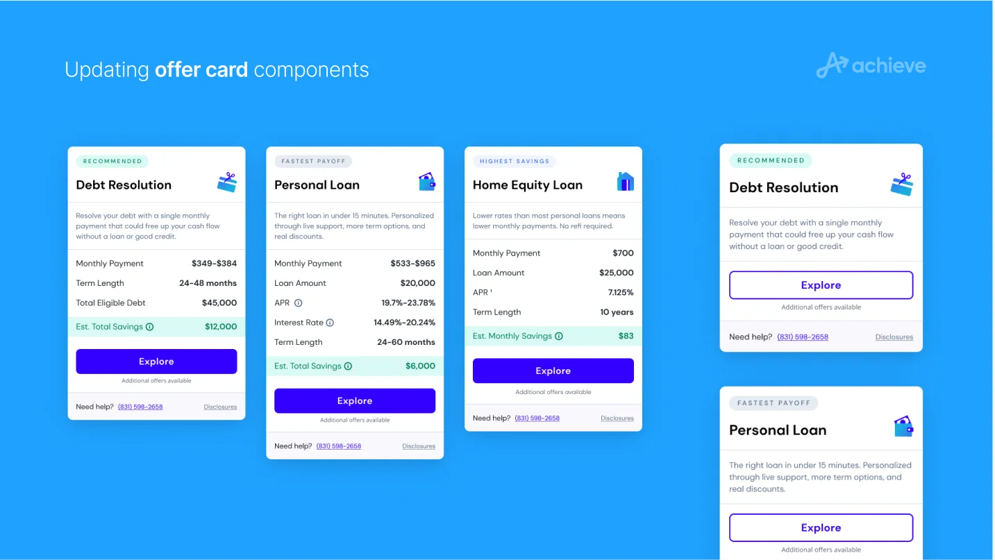 Updating offer card components