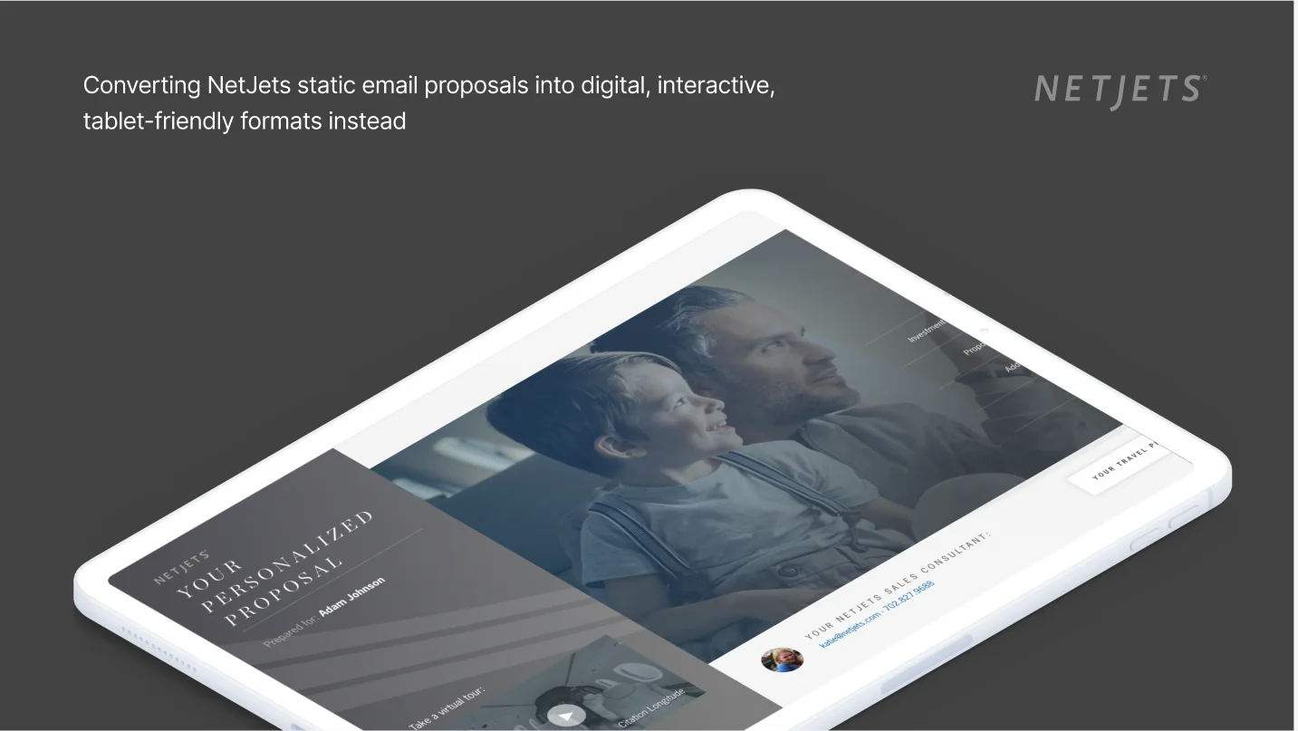 NetJets: static email proposals become interactive tablet experiences