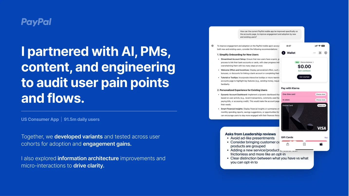 Auditing pain points and flows with AI, PMs, content, and engineering