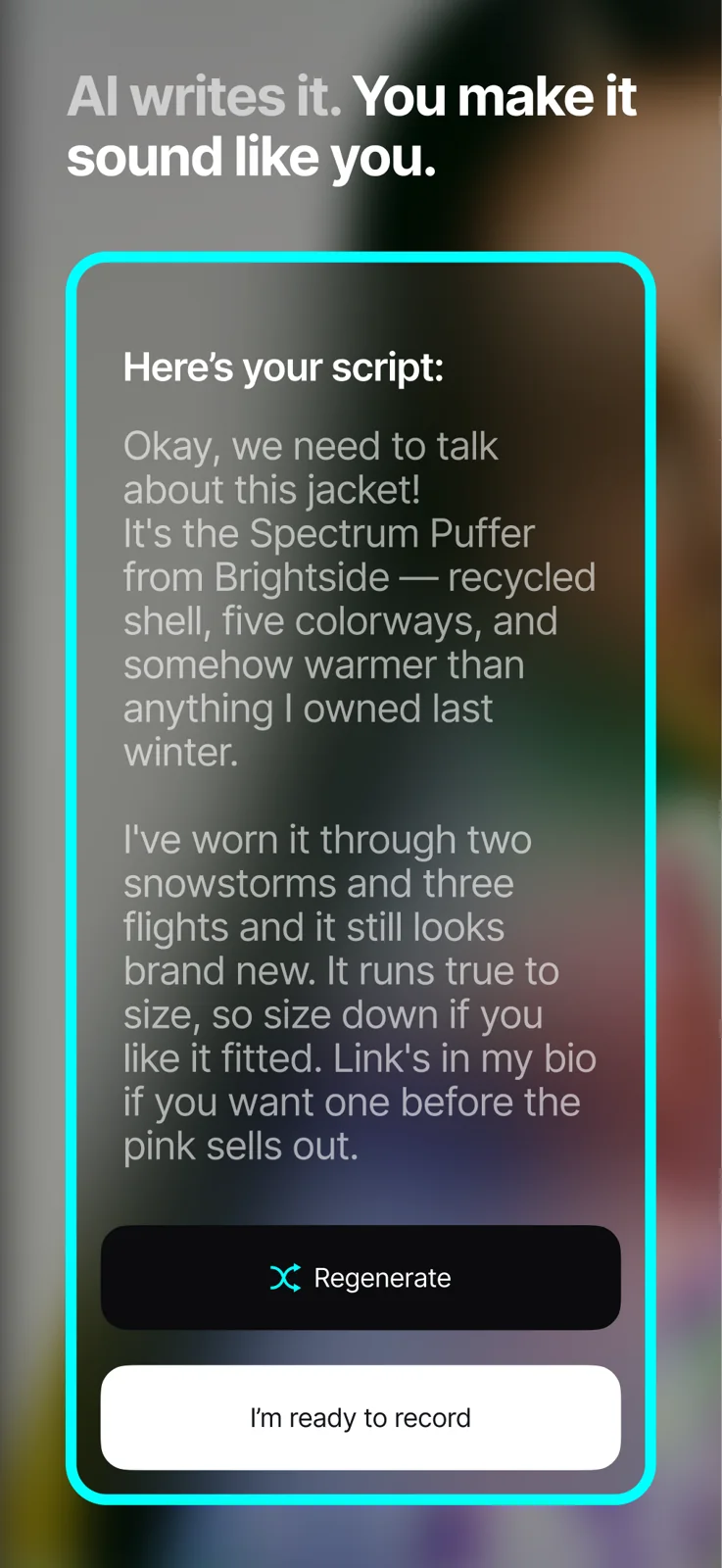 AI writes it. You make it sound like you