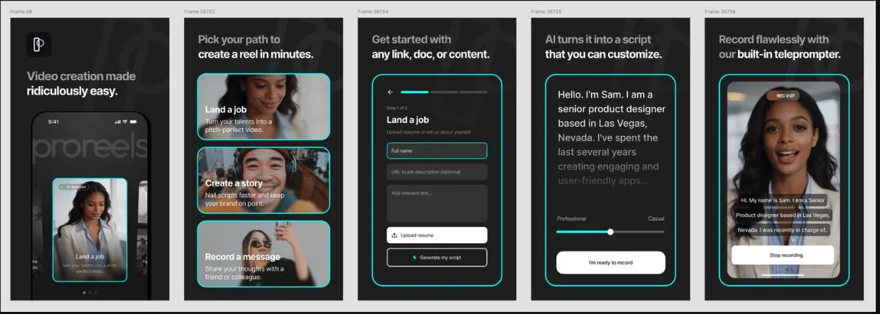 An earlier concept direction for the marketing screens