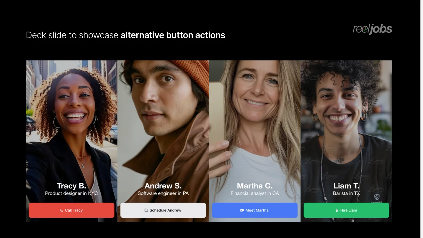 Deck slide showcasing alternative button actions