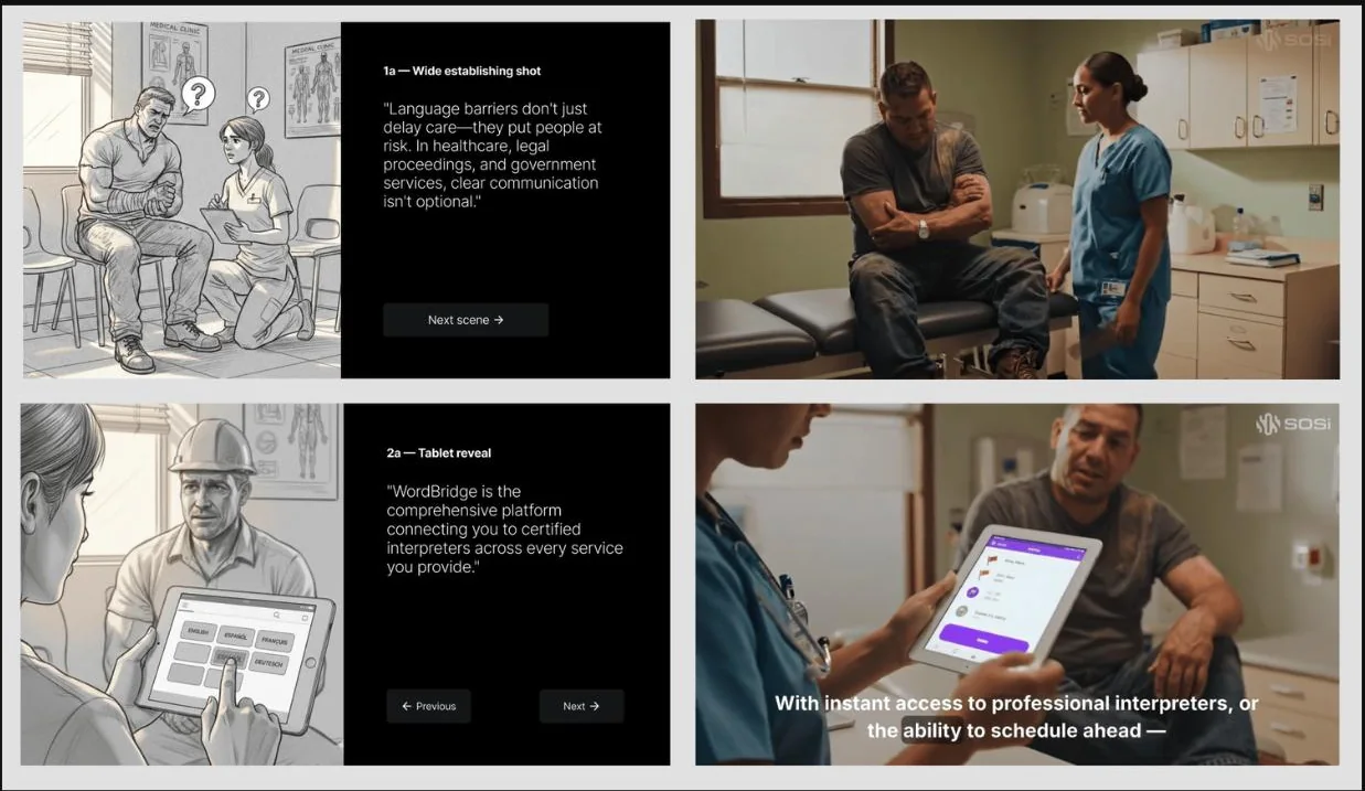 WordBridge video production storyboards